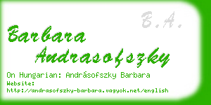 barbara andrasofszky business card